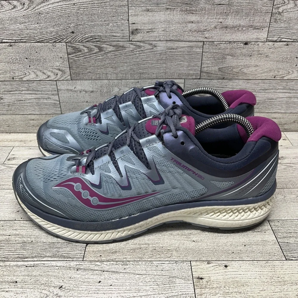 Saucony Triumph ISO 4 S10413-1 Gray Pink Running Shoes Women Size‎ 12